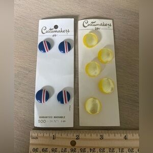 Vintage Costumakers Colorful Blue/Red/white & Yellow Buttons